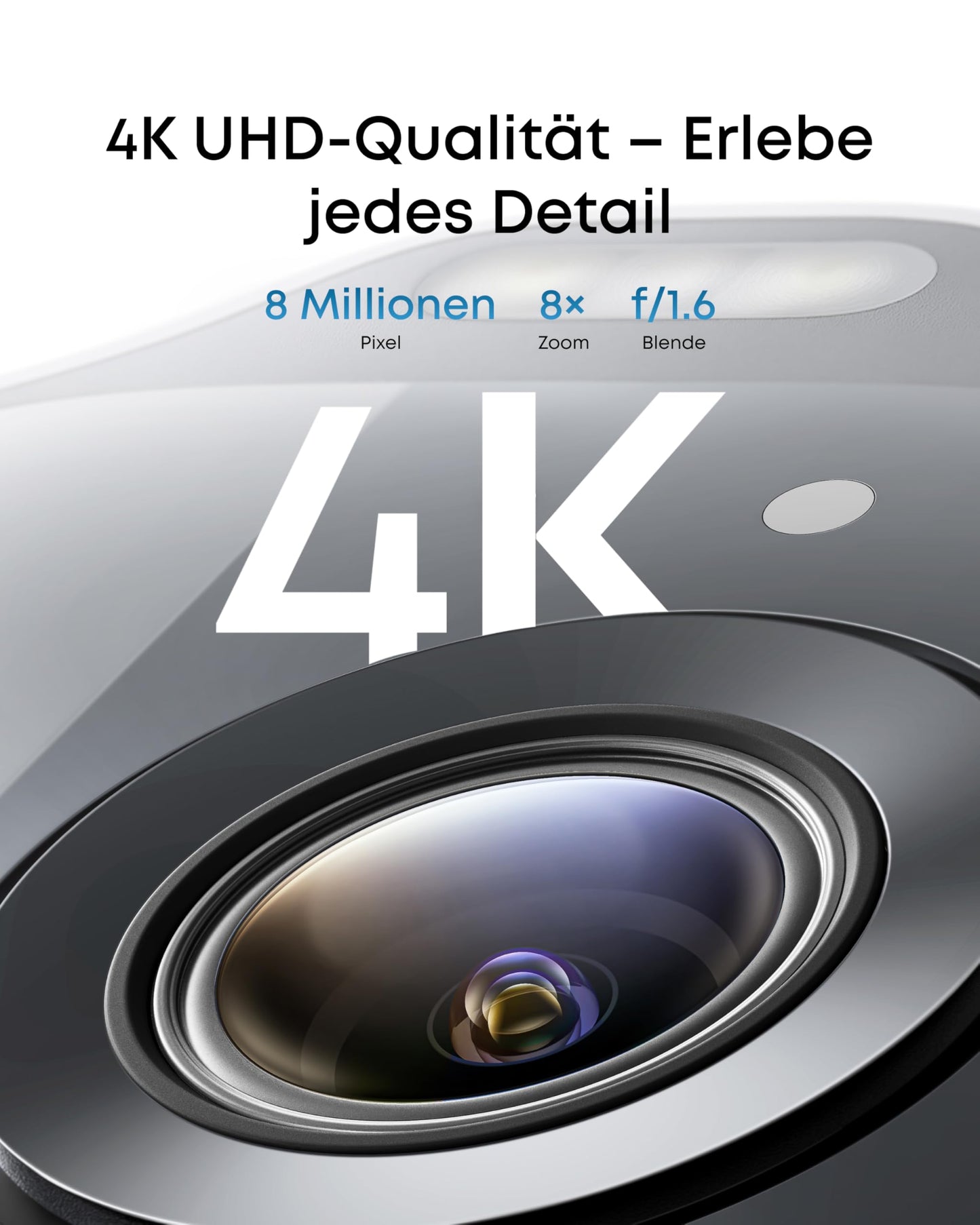 eufy eufyCam Solo E42, kabellose 4K Überwachungskamera für außen, WLAN, Solarpanel, KI-Bewegungstracking, Stroboskop, Schwenken & Neigen, Gesichtserkennung