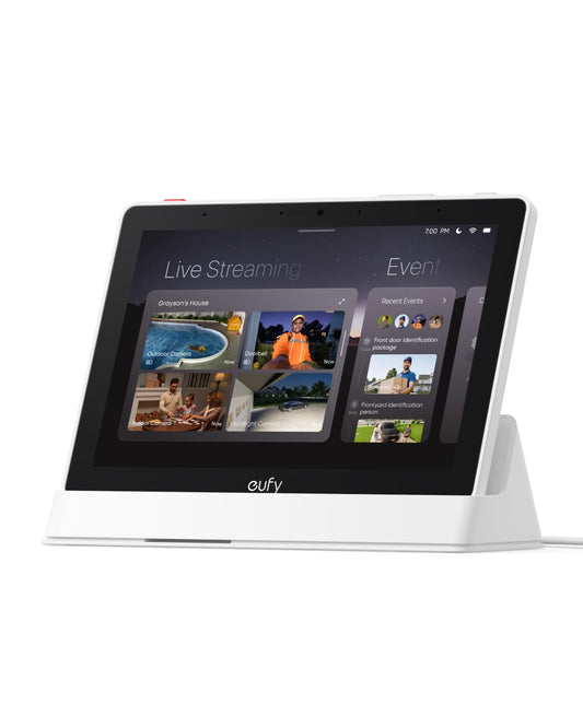 eufy Smart Display, Smart Home Hub, 8" Bedienfeld, kompatibel mit eufy Sicherheitsgeräten, 4 Ansichten auf 1 Display, Meldungen in Echtzeit, Tagesberichte, kein ABO, 1-klick-Steuerung
