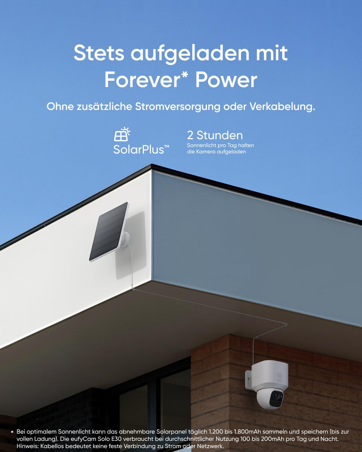 eufy eufyCam Solo E30, Solar Überwachungskamera Außen, 360° Schwenk, KI-Tracking, 2K-Qualität, Kabellos, eufy Sicherheitskamera Outdoor, Kompatibel mit HomeBase S280 & S380, Ohne Monatliche Abo-Kosten