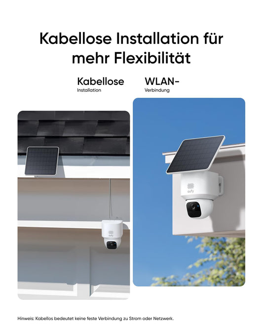 eufy eufyCam Solo E30, Solar Überwachungskamera Außen, 360° Schwenk, KI-Tracking, 2K-Qualität, Kabellos, eufy Sicherheitskamera Outdoor, Kompatibel mit HomeBase S280 & S380, Ohne Monatliche Abo-Kosten