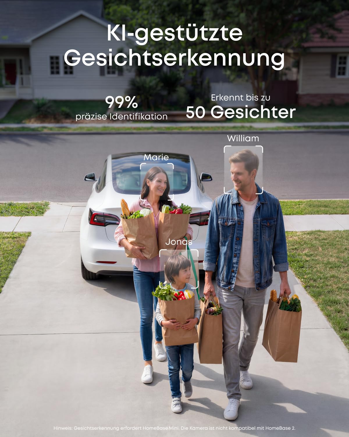 eufy eufyCam C35 (4er-Pack), Kabellose Überwachungskamera Außen & Innen, Magnetische Halterung, Farbnachtsicht, Lokaler Speicher, IP67, Gesichtserkennung, Solarpanel-Kompatibel, Ohne ABO, Weiß