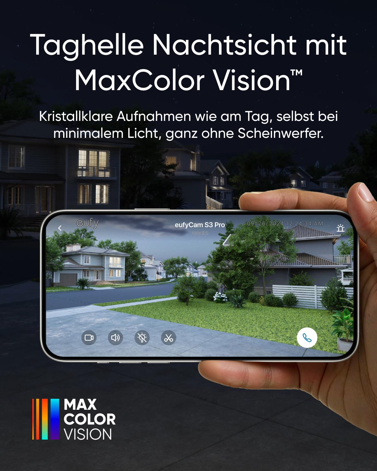 eufyCam S3 Pro 4-Kamera-Set, 4K Kabellose Solar-Überwachungskamera Außen, MaxColor Nachtsicht, Forever Power 2.0, Gesichtserkennung-KI, Erweiterbarer Lokaler Speicher, Ohne Montaliche ABO-Kosten