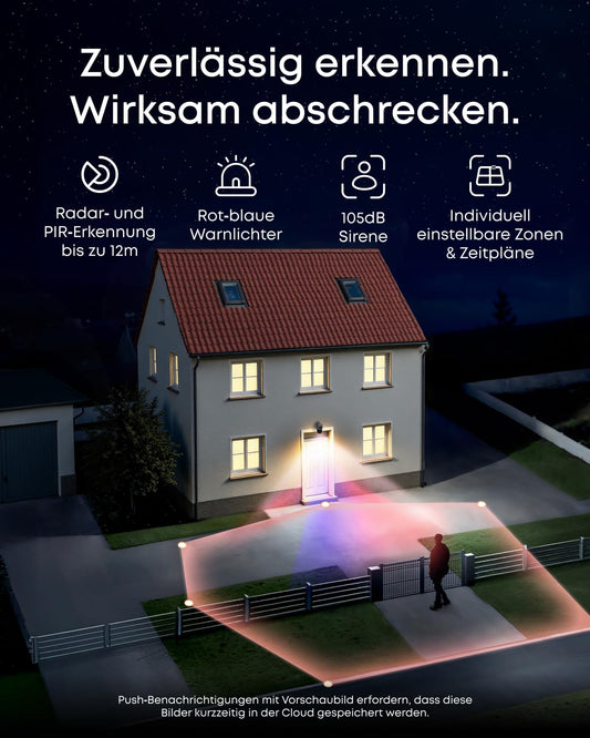 eufy Security eufyCam S4, kabellose Solar‑Outdoor‑Überwachungskamera, 3‑Linsen Bullet‑PTZ‑Kamera, 4K UHD, 360° Multi‑Kamera‑Auto‑Tracking, 8× Hybridzoom, Farbnachtsicht, kompatibel mit HomeBase S380